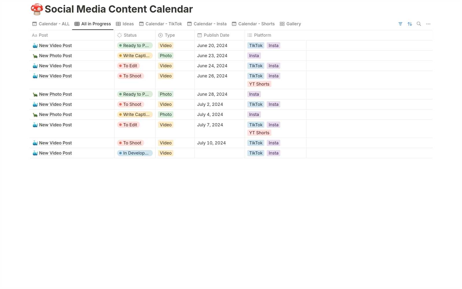 notion content calendar template free