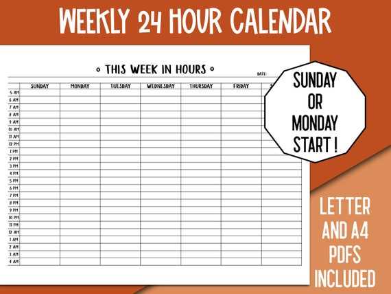 office weekly calendar template