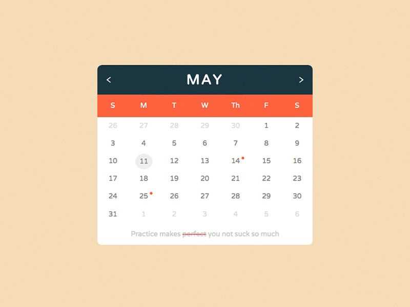 free html calendar template for website