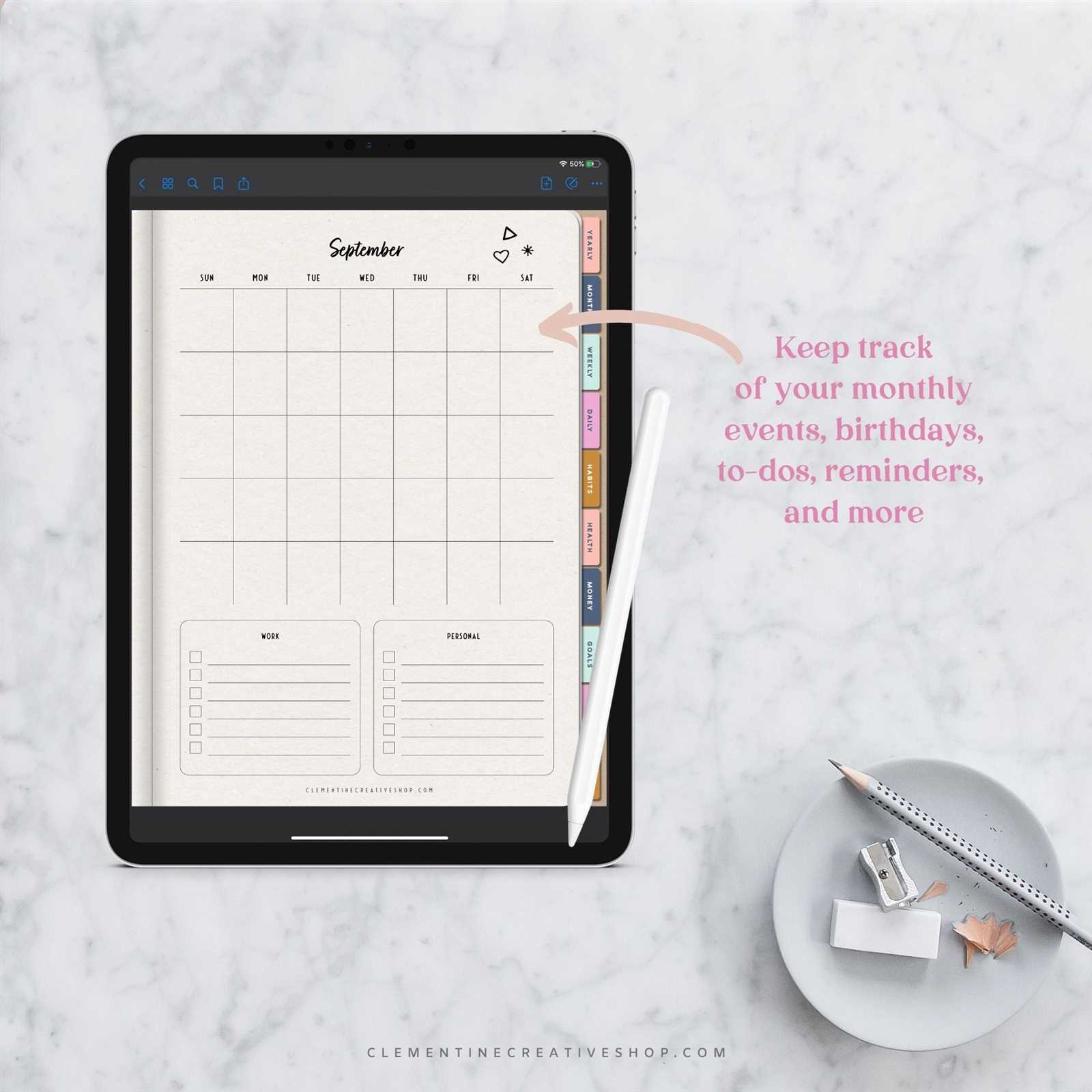 goodnotes 5 calendar template free