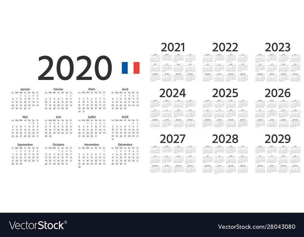 french calendar template