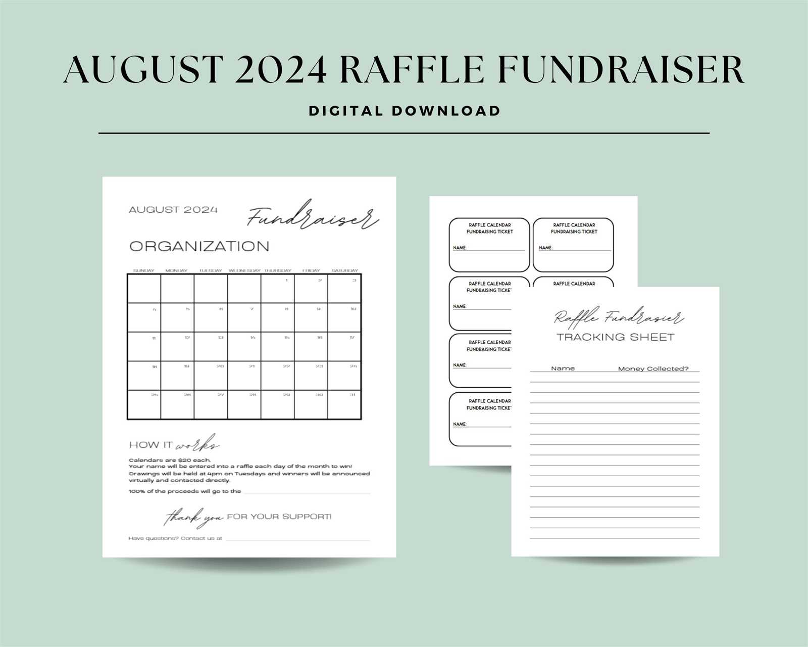 lottery calendar fundraiser template