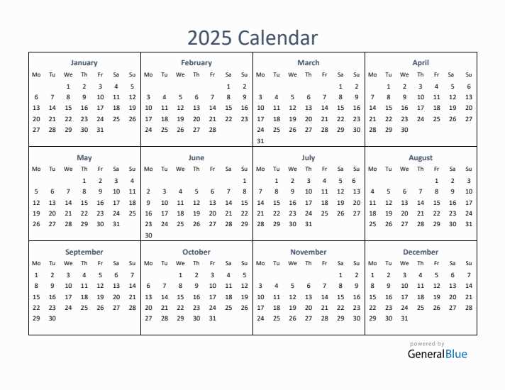 2025 calendar spreadsheet template