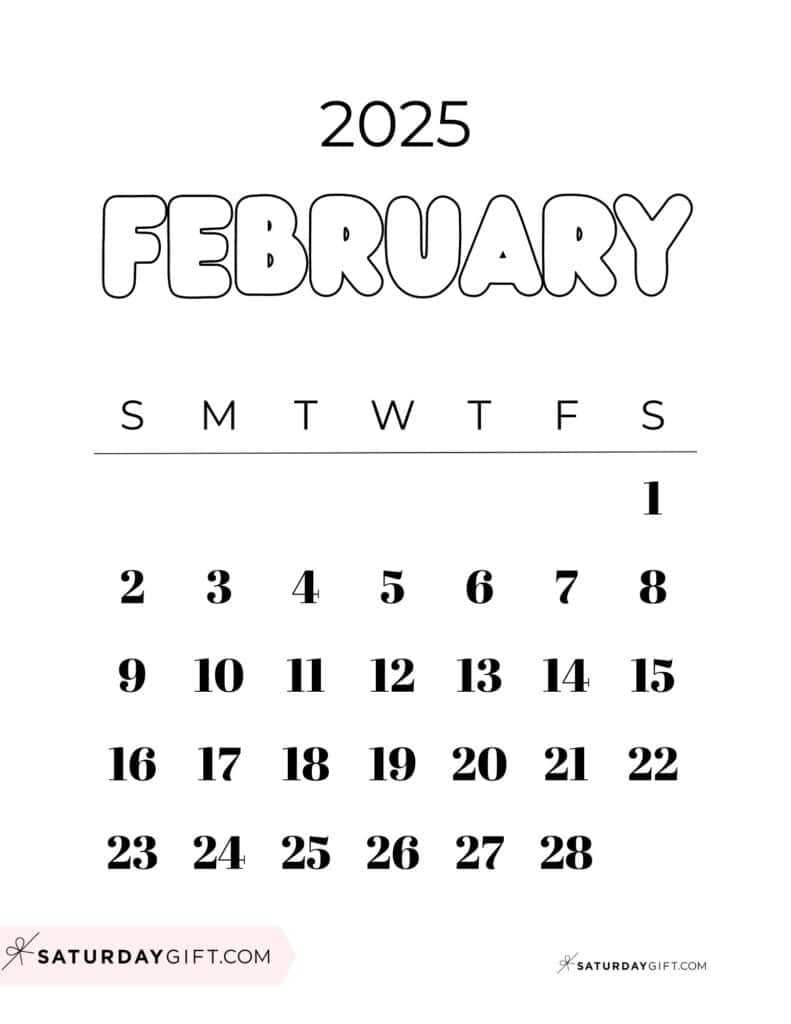 calendar template feb 2025