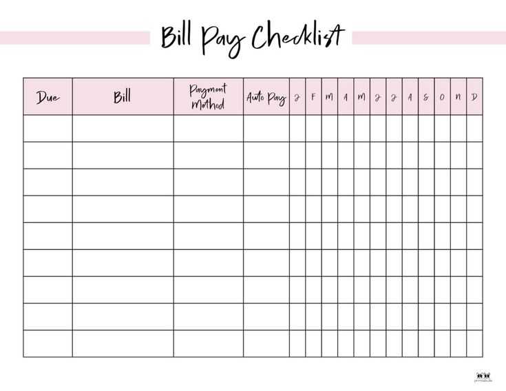 free printable bill calendar template