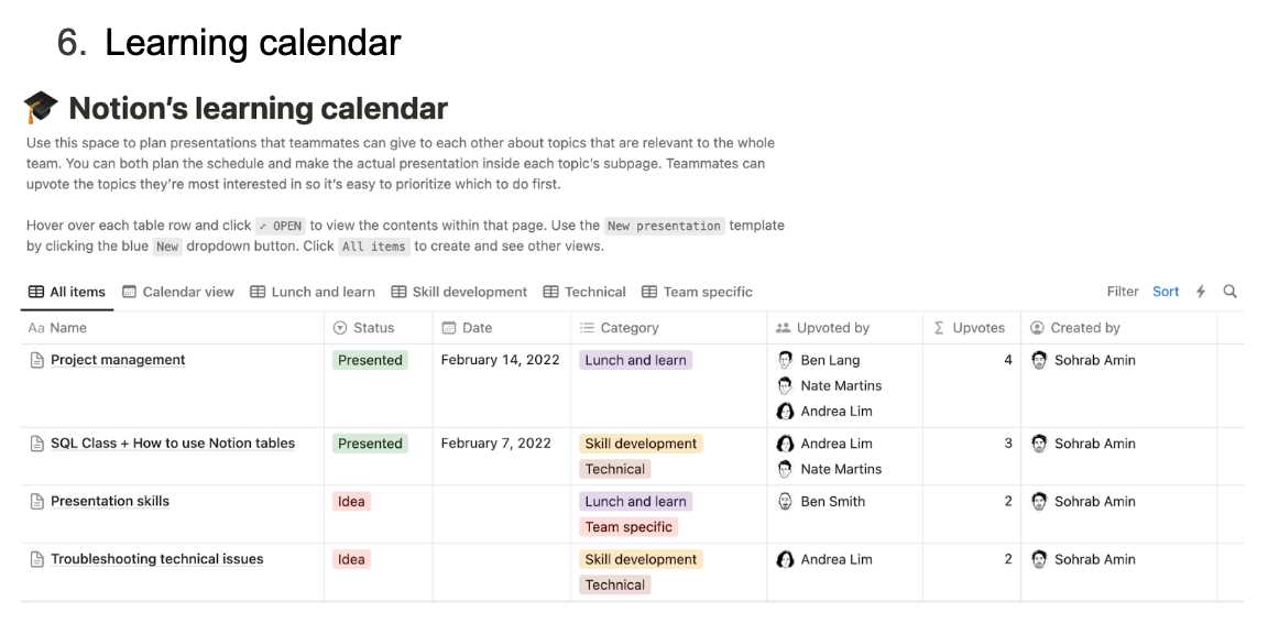 employee work calendar template