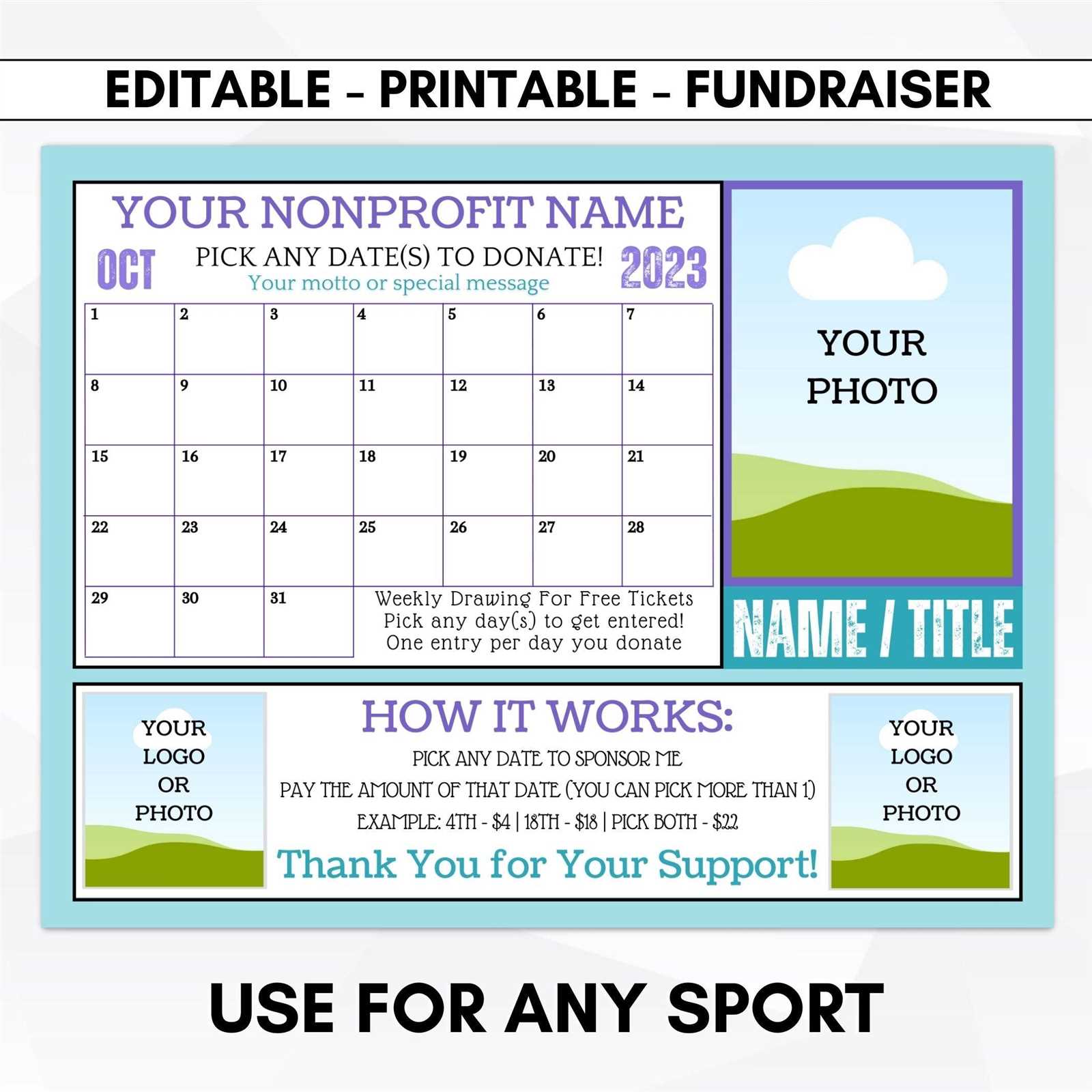 fundraising calendar template free download