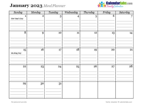 diet plan calendar template