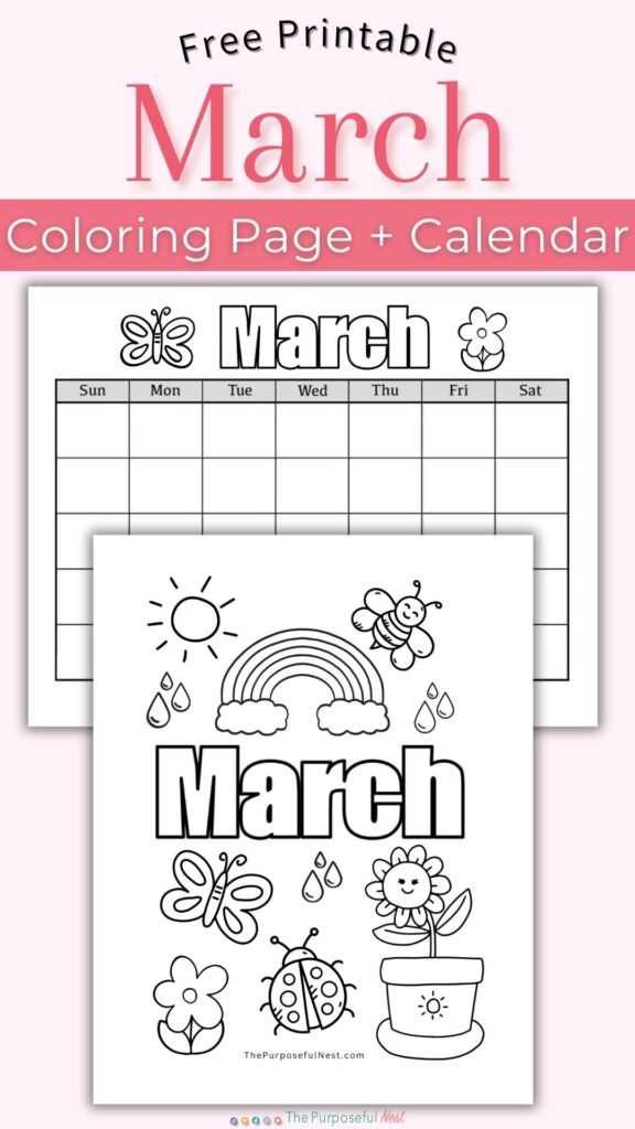 free march calendar template