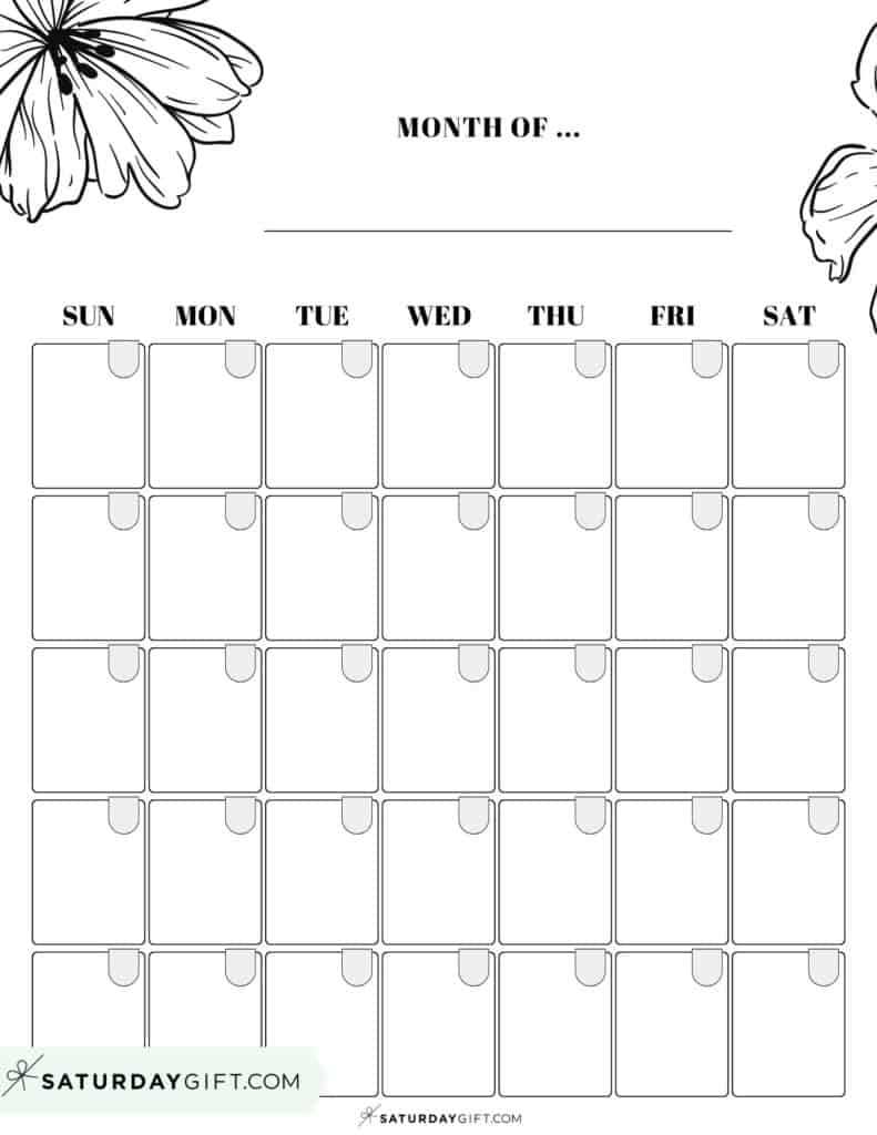 dateless calendar template