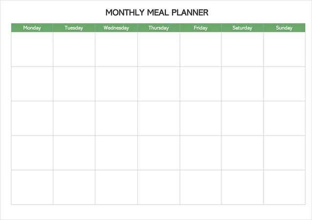 free meal planning calendar template