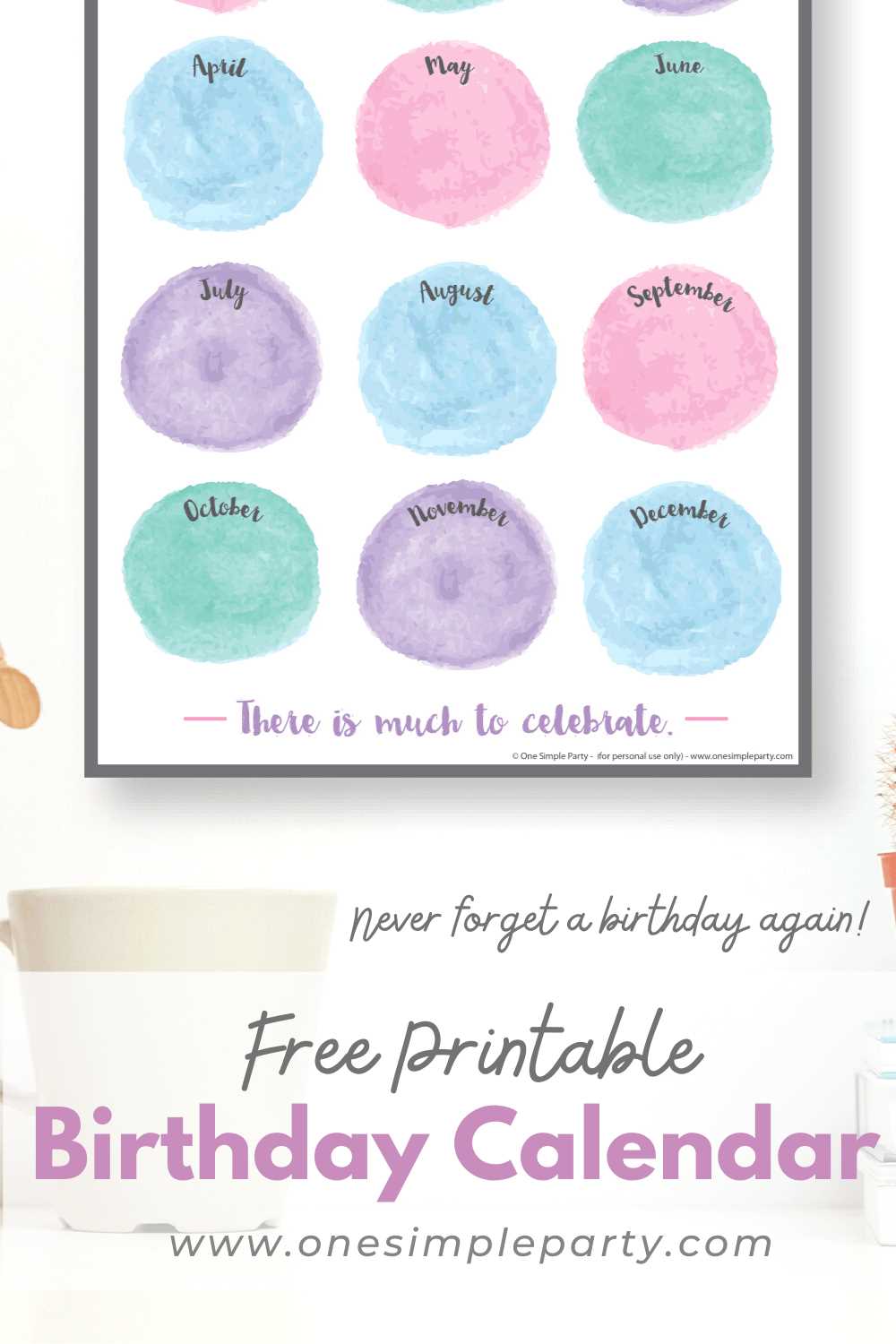 free monthly birthday calendar template