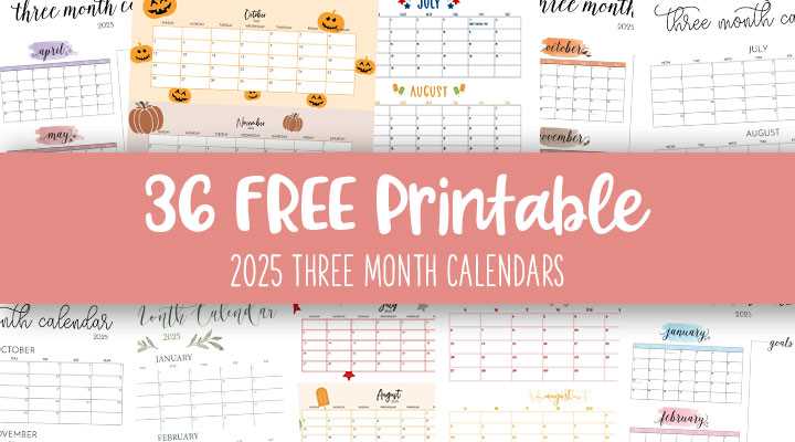 free month calendar template 2025