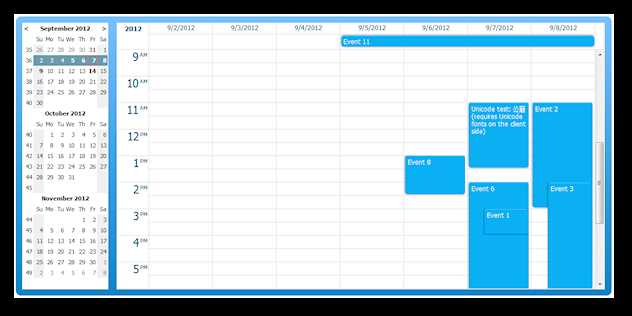 html event calendar template