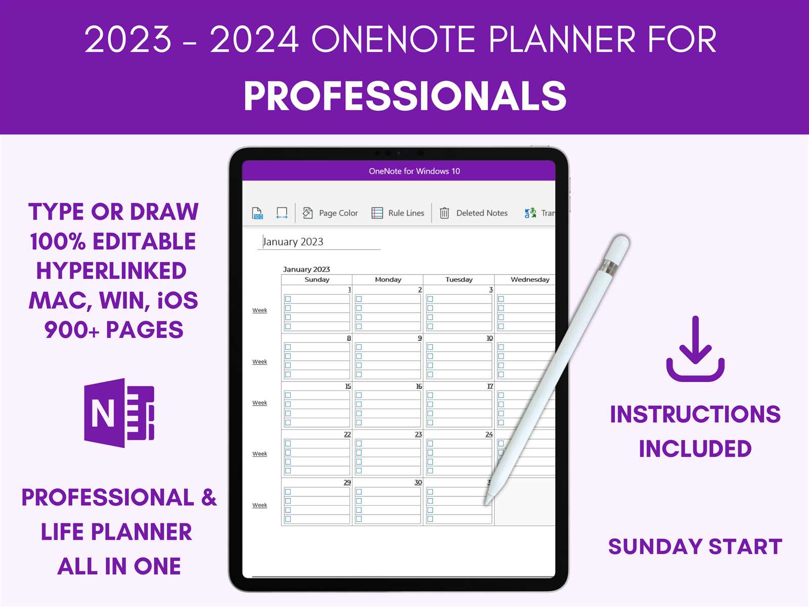 onenote calendar template 2025 free