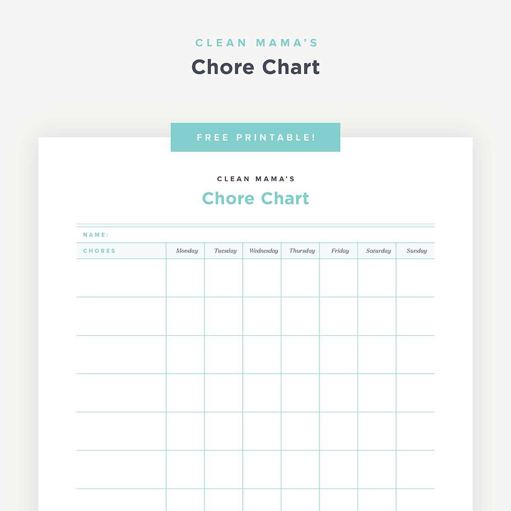 chore calendar template