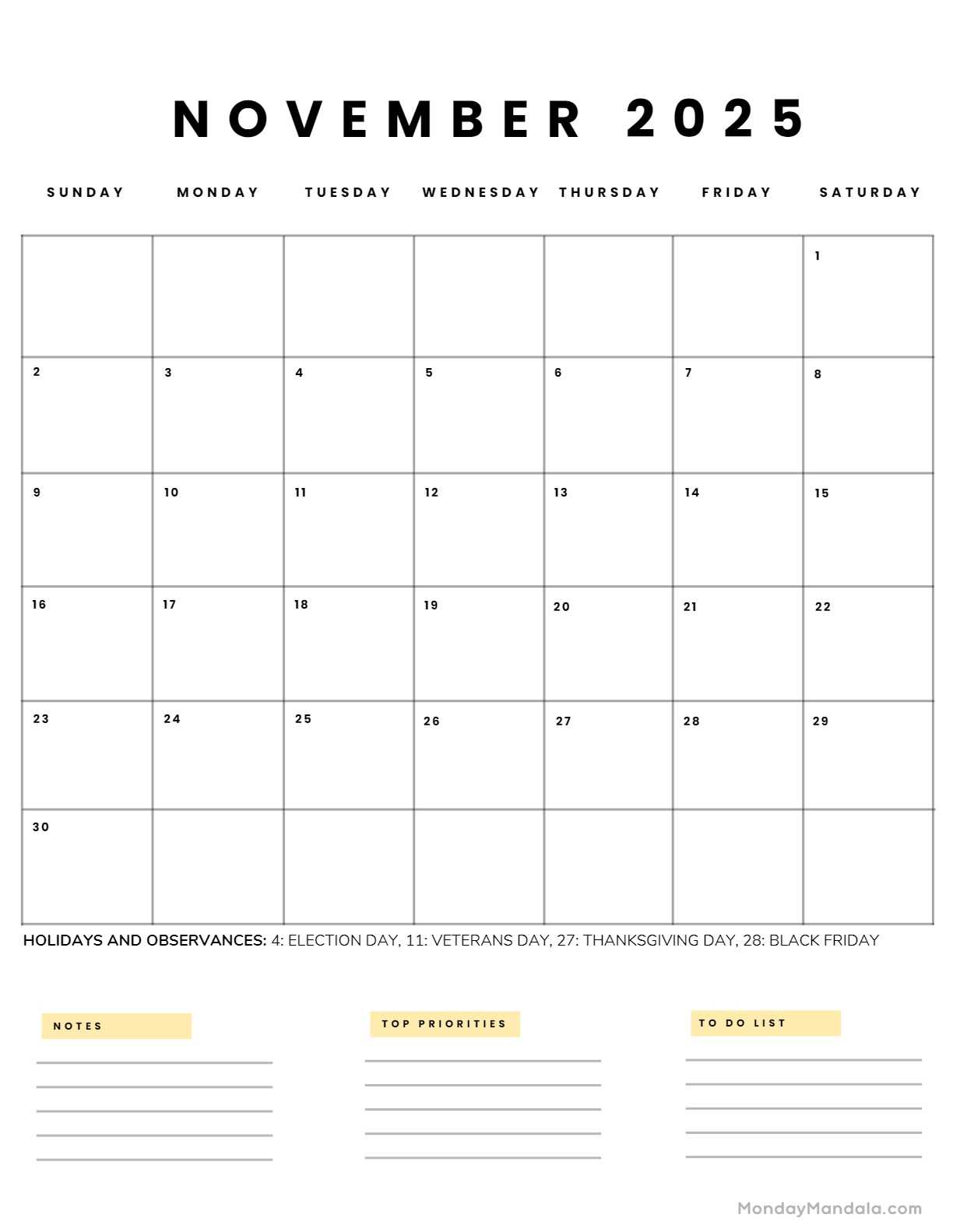 free november 2025 calendar template