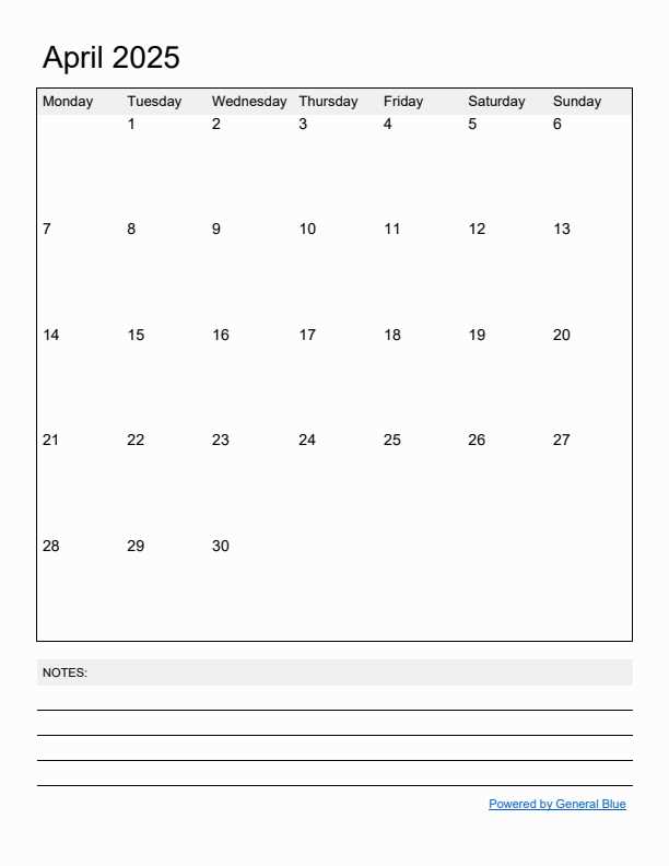 printable april 2025 calendar template