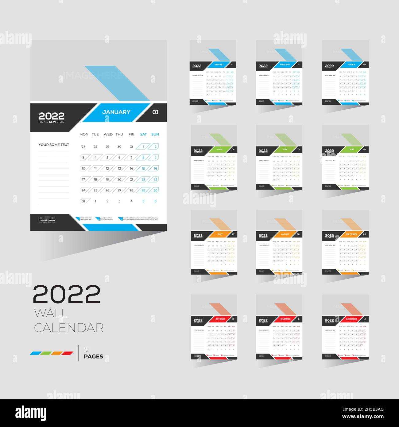 12 month wall calendar template