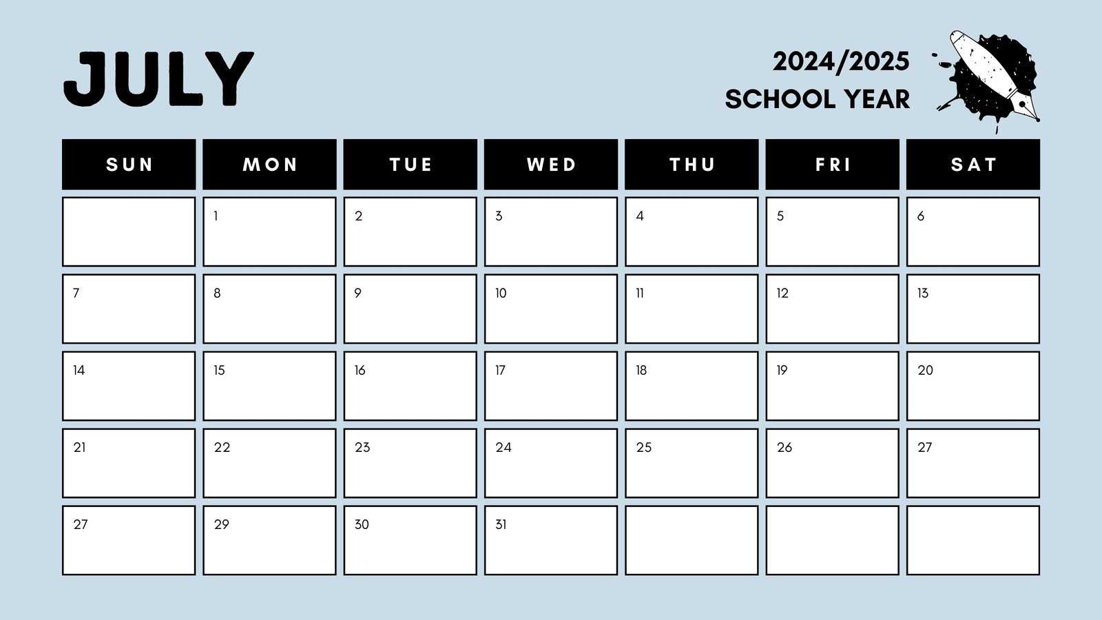 social media calendar 2025 template