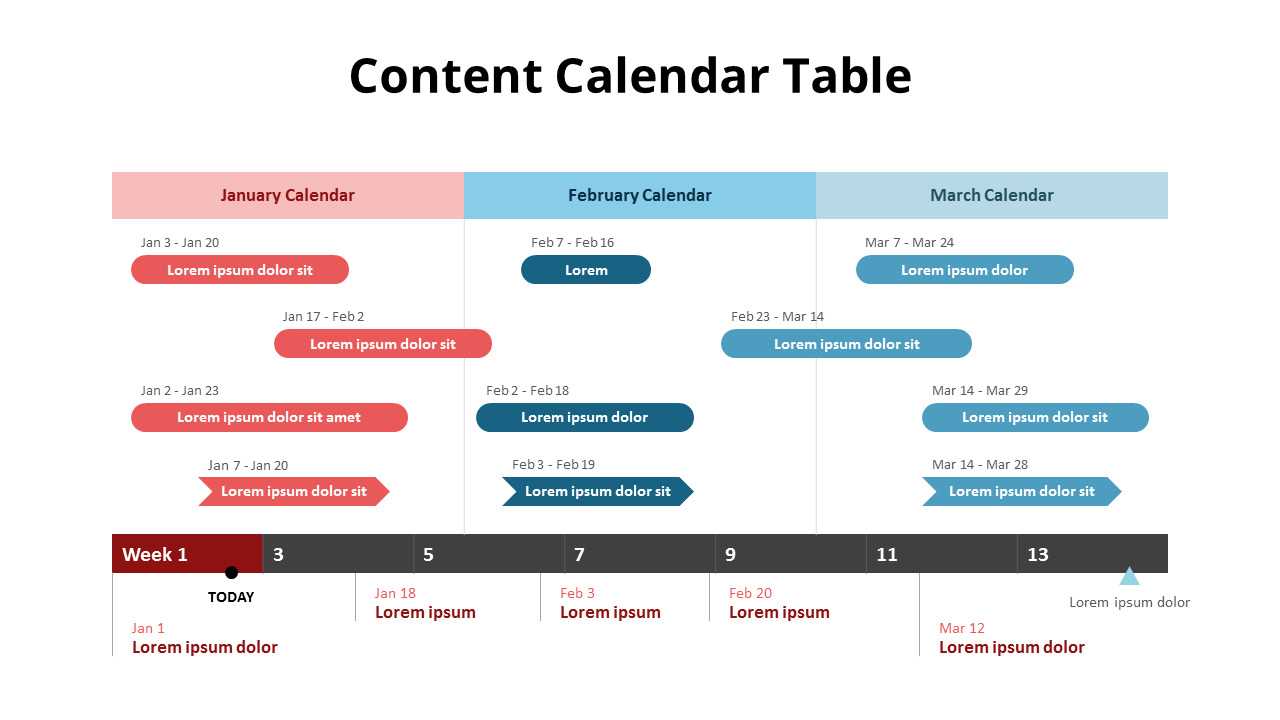 content calendar powerpoint template