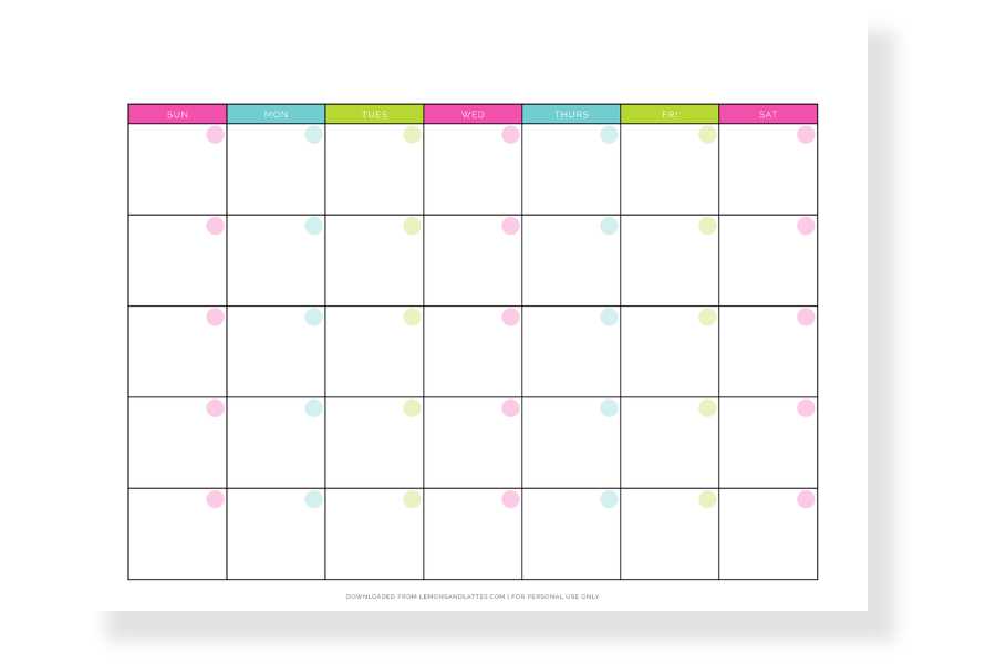 blank calendar template portrait