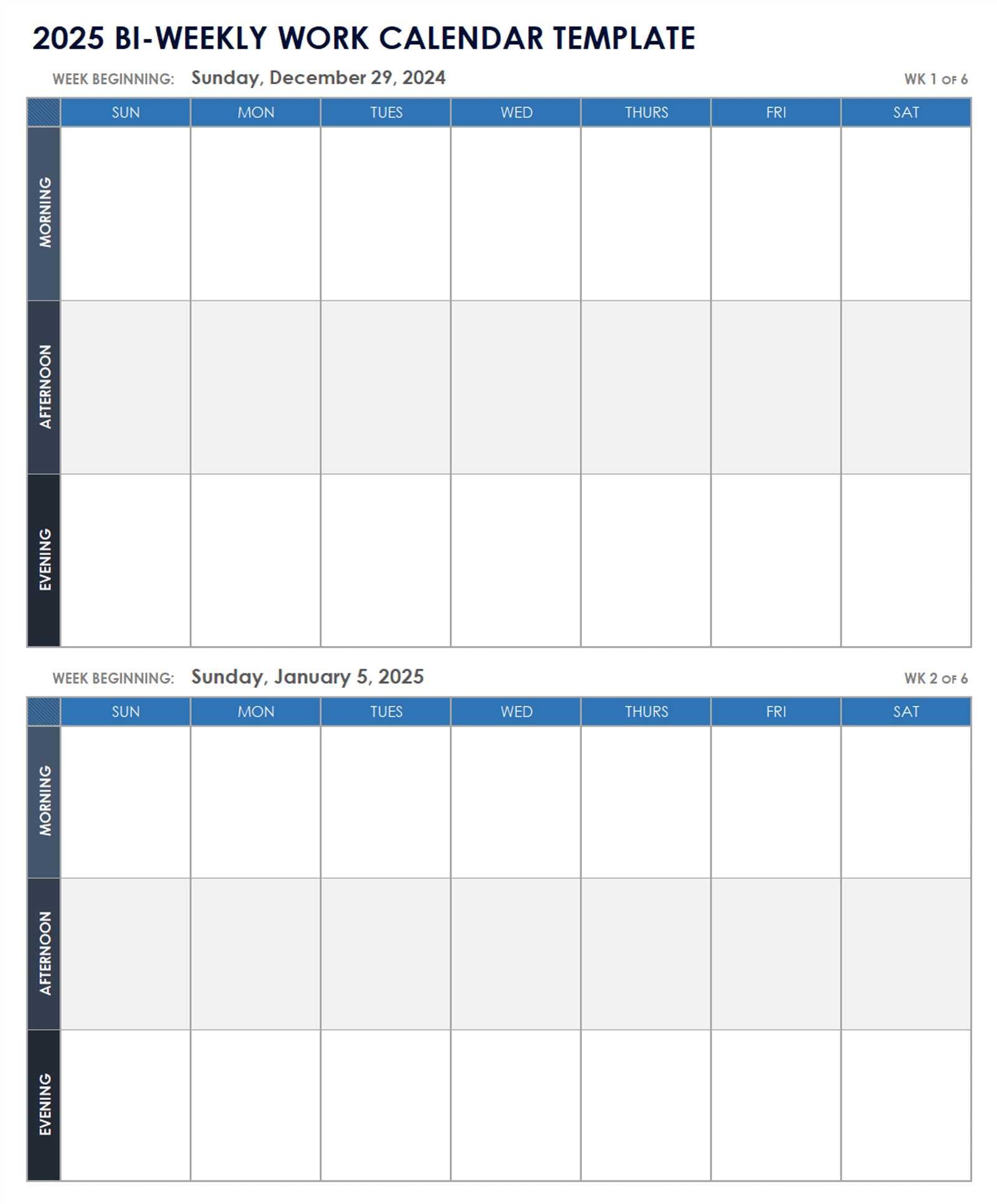 free printable 2025 biweekly payroll calendar template