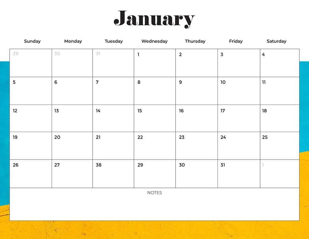 free printable 2026 monthly calendar templates