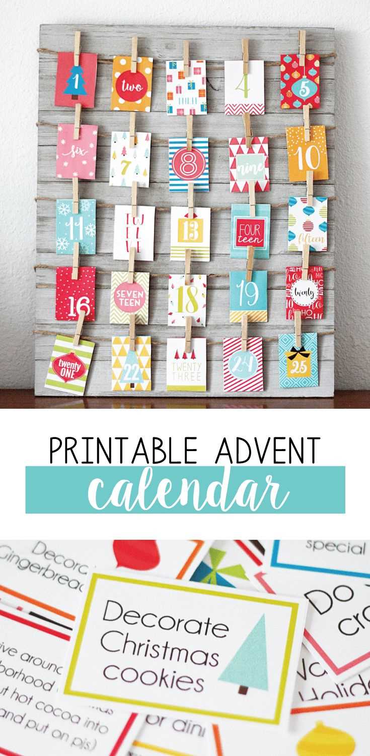 free printable advent calendar template