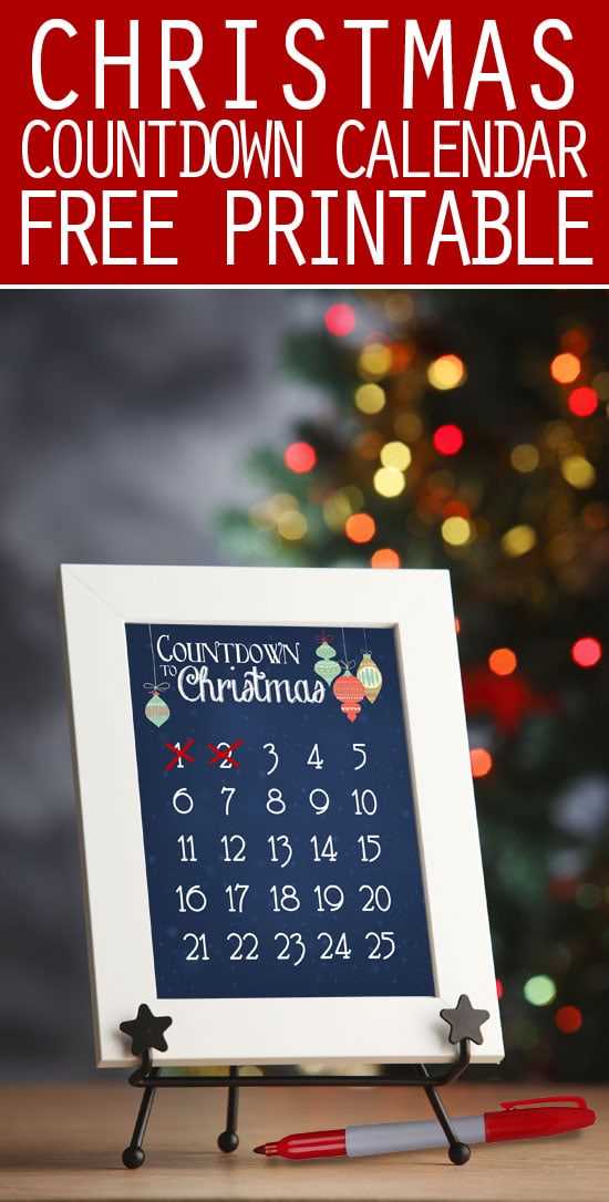 free printable countdown calendar template