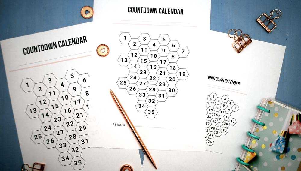 free printable countdown calendar template