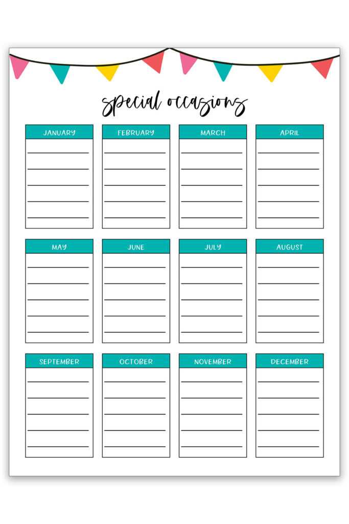 free printable perpetual birthday calendar template