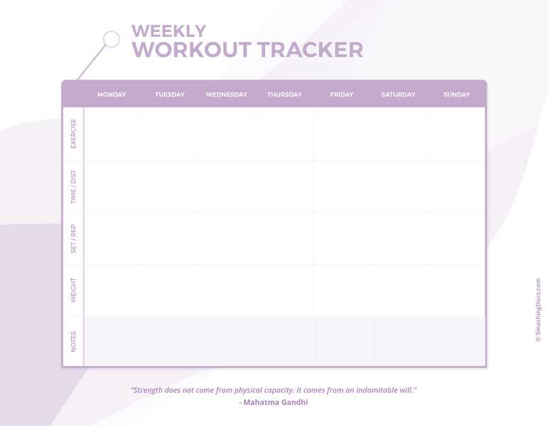 free printable workout calendar template