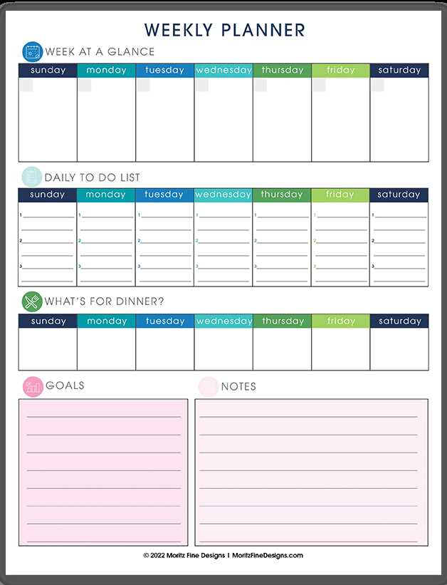 7 day printable weekly calendar template