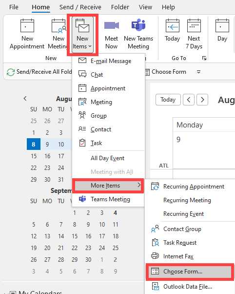 outlook calendar template