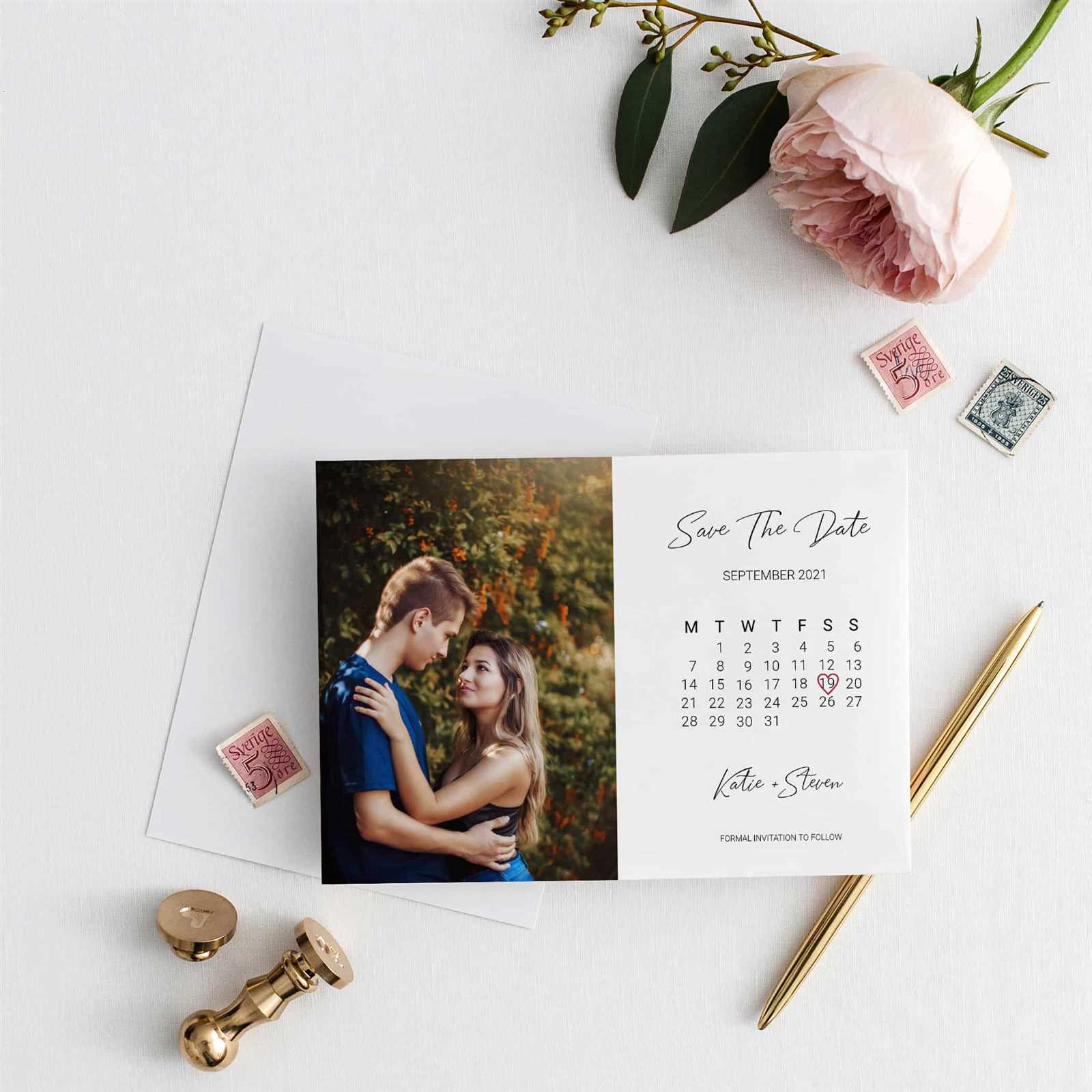 save the date calendar card template