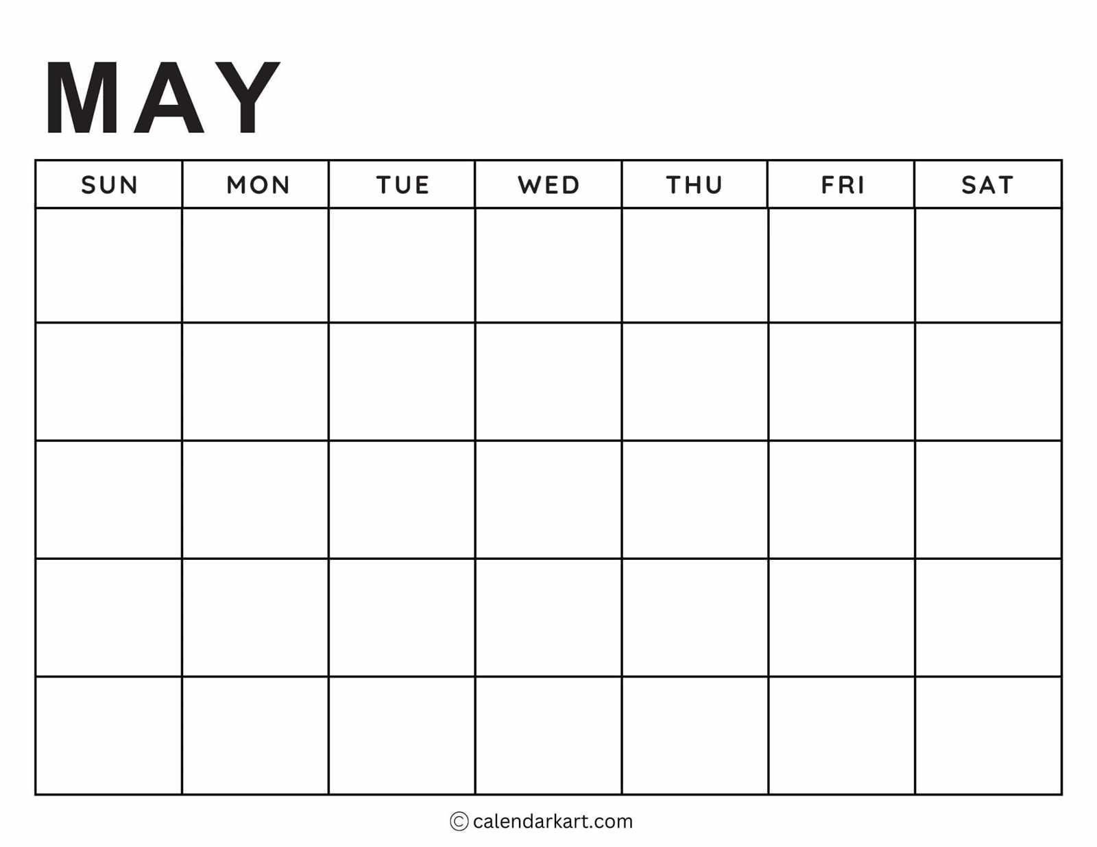 printable may calendar template