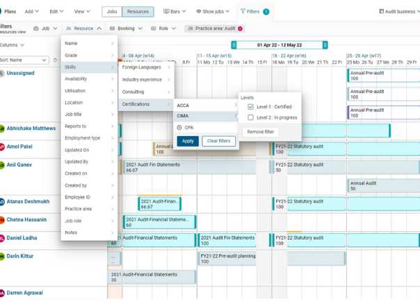 project resource calendar template