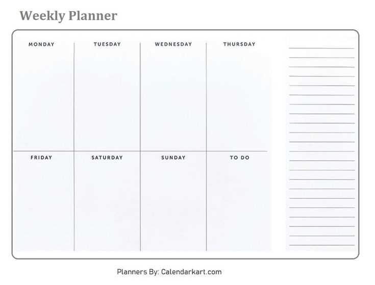 blank weekly calendar template free