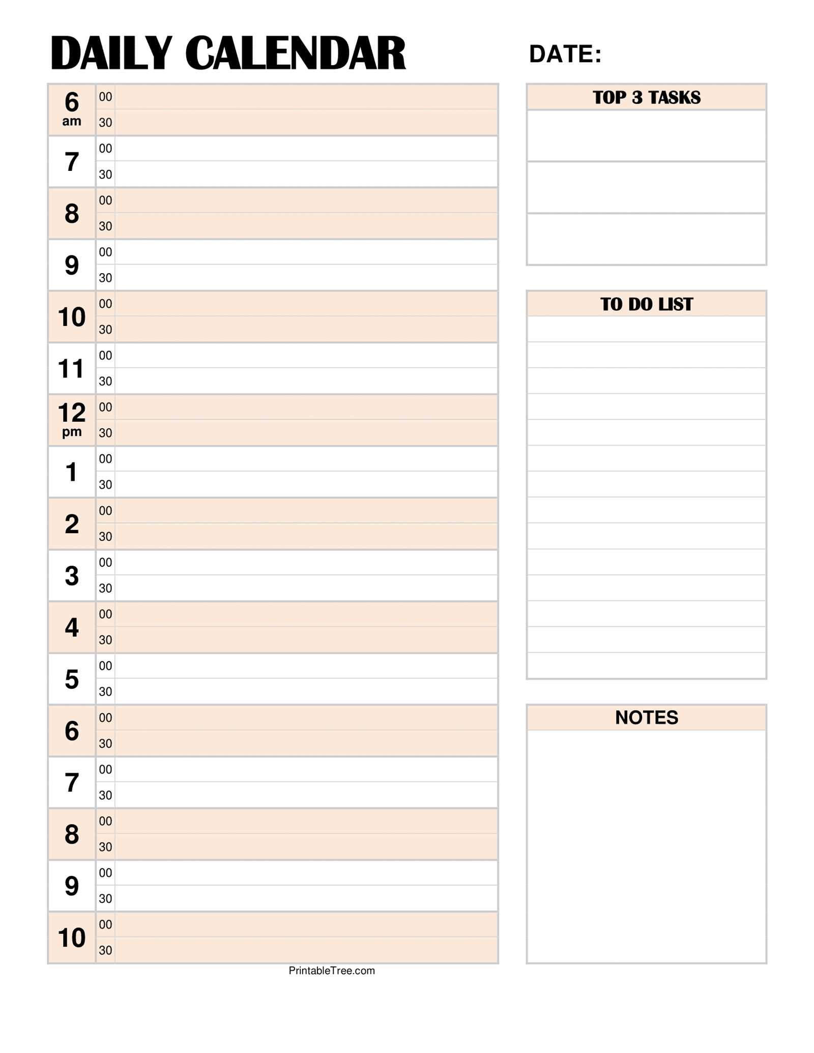 day calendar template free