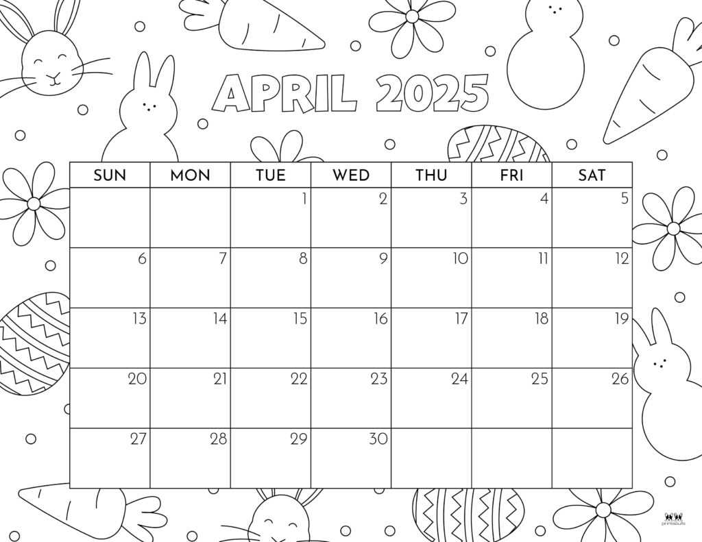 2025 april calendar template