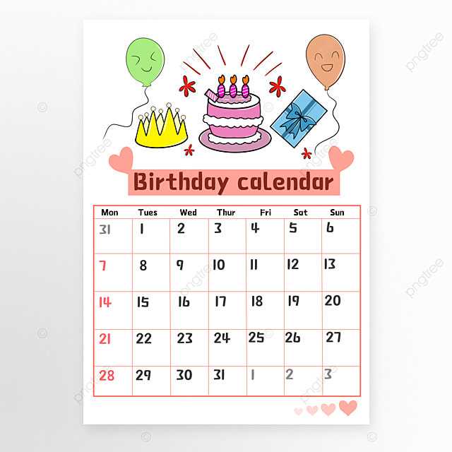 birthday calendar design templates