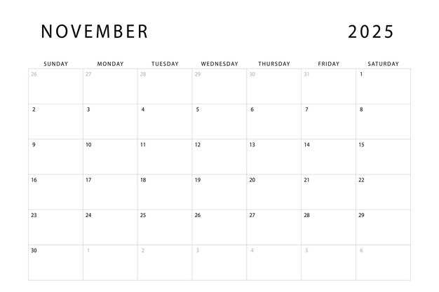 november calendar template 2025