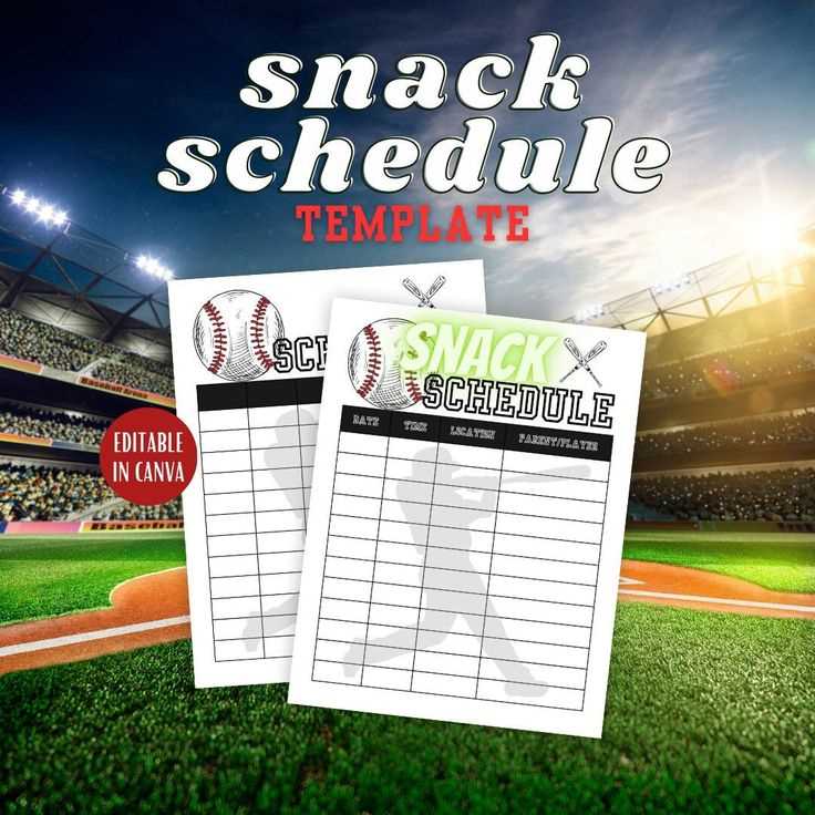 free snack calendar template