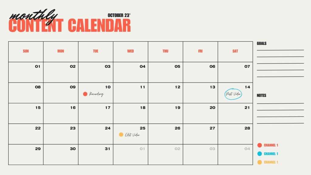 free social media content calendar template