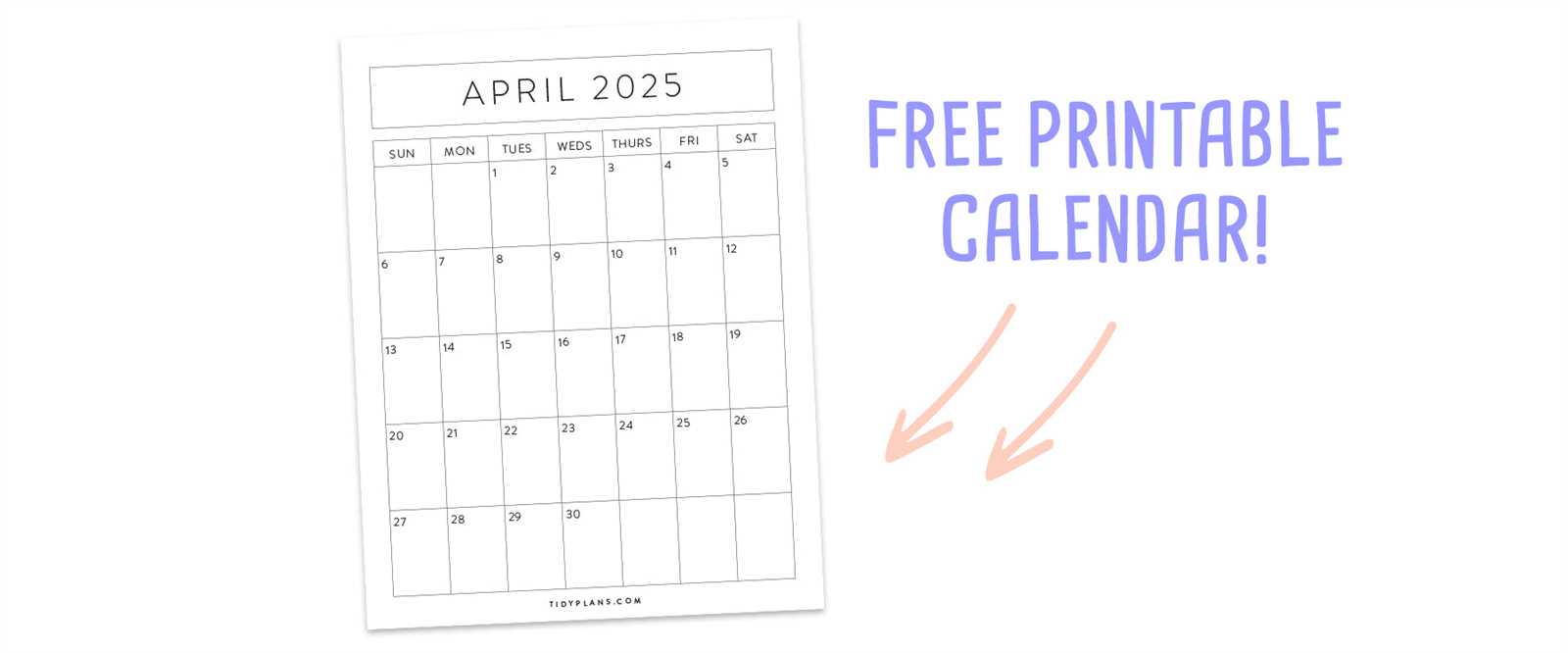 free calendar template 2025 april