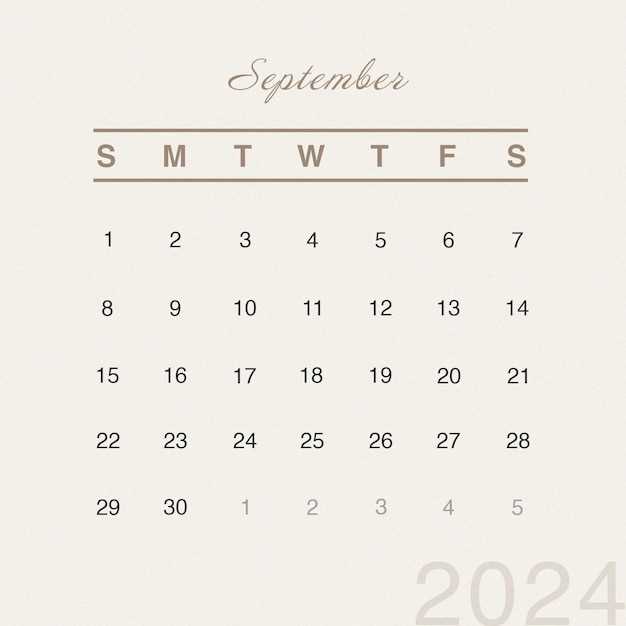 september template calendar