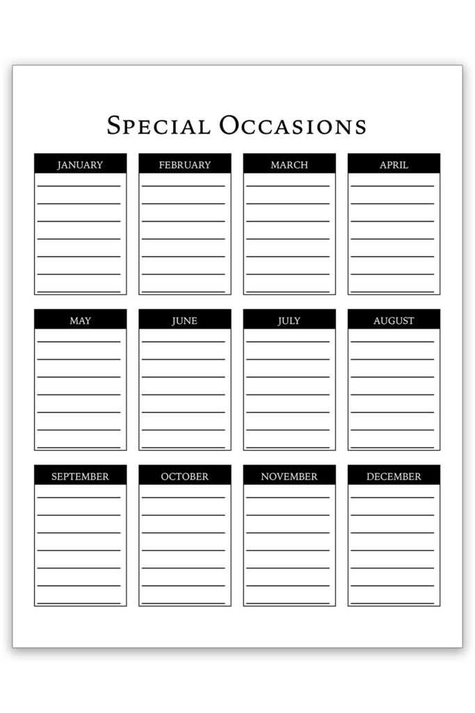 diy birthday calendar template