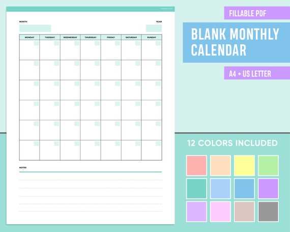 calendar fillable template