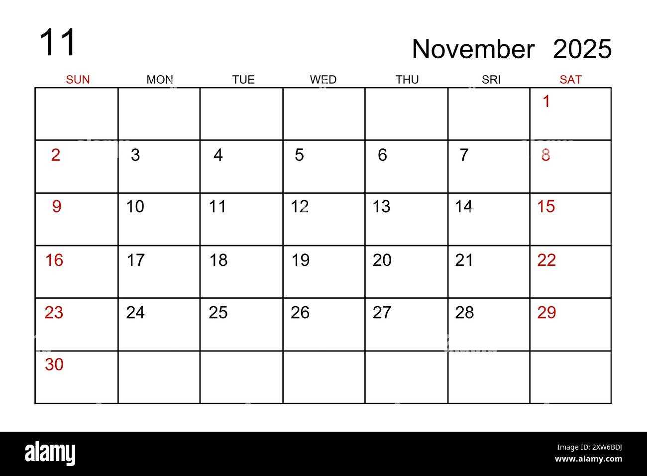 calendar november 2025 template